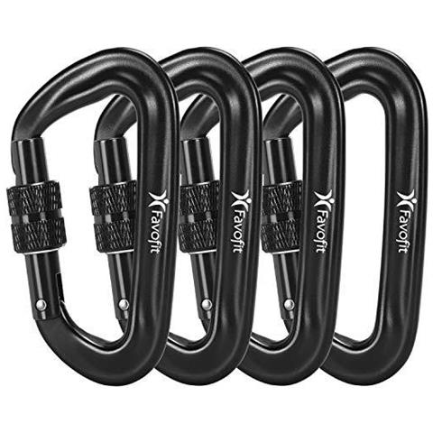 Clip 12kn Heavy Duty Moschettone A Ghiera 4 Pack Piccole Ghiera Caribeaners Per Gym Hammock Backpack Portachiavi Guinzaglio Del Cane - Foto 1