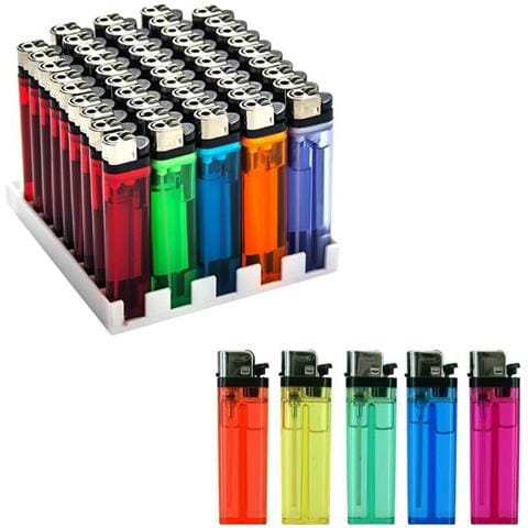 Stock 50 Pezzi Accendini Colorati Accendino Con Fiamma Regolabile - Foto 2