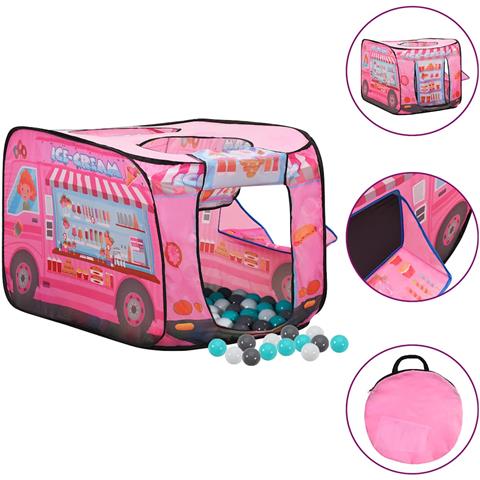 Tenda Da Gioco Per Bambini Rosa Con 250 Palline 70x112x70 Cm - Foto 1
