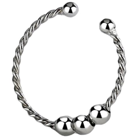 Anelli Antistress Regolabili Con Perline Girevoli Silver - Foto 1
