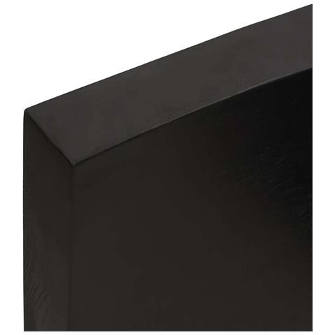 Ripiano Marrone Scuro 180x50x (2-6) cm Massello Rovere Trattato - Foto 2