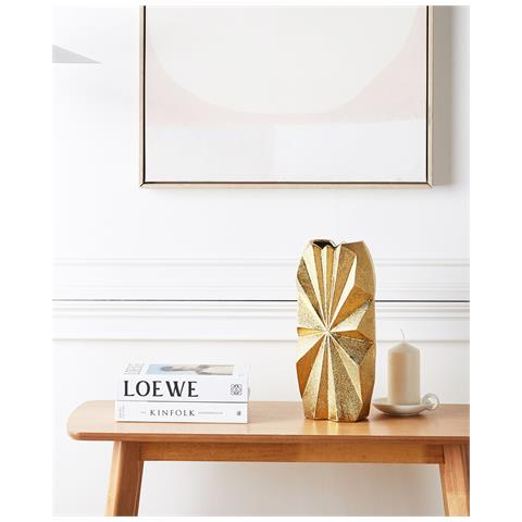 Vaso Decorativo Aelia Gres Porcellanato 37 Cm Oro - Foto 7