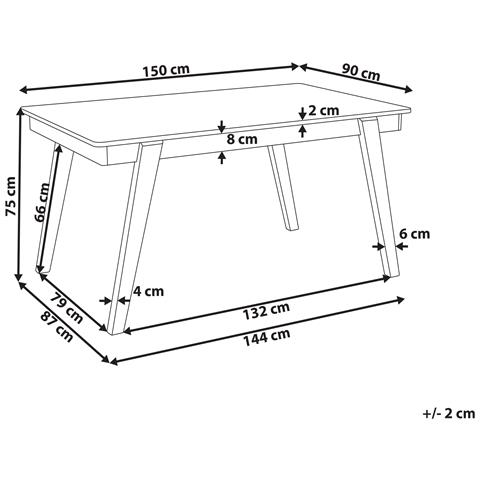 Tavolo Da Pranzo Legno Chiaro E Grigio 150 X 90 Cm Phola - Foto 2