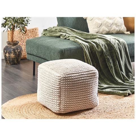 Pouf Daman Cotone Beige Chiaro - Foto 1