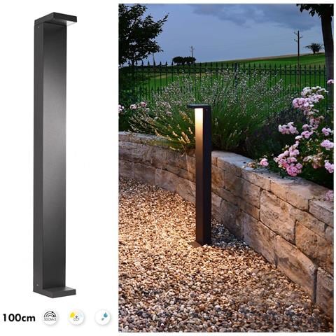 Lerna 1000 Lampione Led 7w Cct 3000k 4000k Ip65 Da Esterno Palo Luminoso Luce Giardino Viale Sentiero 230v 100cm - Foto 1