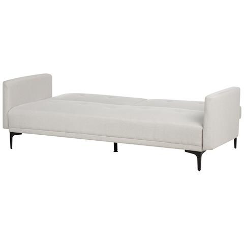 Divano Letto 3 Posti Lucan Tessuto Beige Chiaro - Foto 2