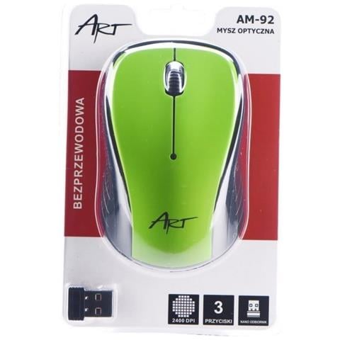 Art Mouse Wireless Optical Am-92 Office 1200 Dpi Green - Foto 1