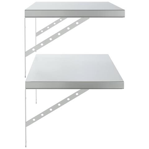 Mensole A Muro 2 Pz 100x40 Cm Argento In Acciaio Inossidabile - Foto 9