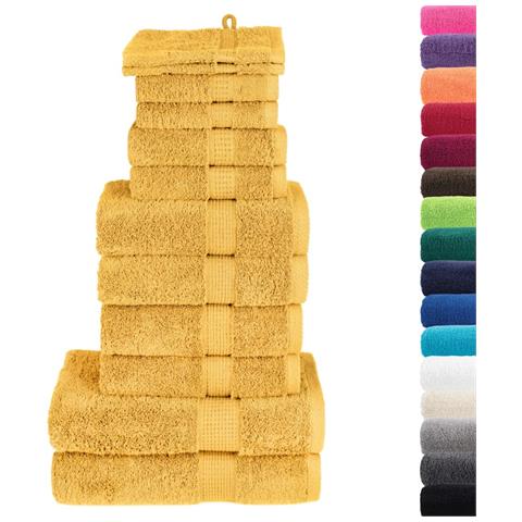 Set ASciugamani SOLUND 12 pz Oro 600 gsm - Foto 2