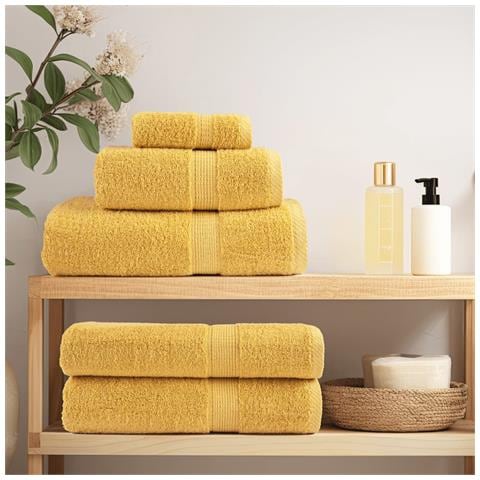 Set ASciugamani SOLUND 12 pz Oro 600 gsm - Foto 3