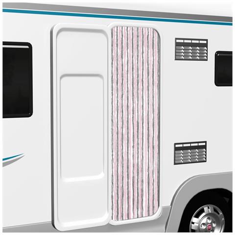 Tenda Antimosche Grigio Argento E Rosa 56x185 Cm In Ciniglia - Foto 1