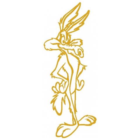Willy Coyote - Adesivo Prespaziato - Colore Oro - 15cm - Foto 1