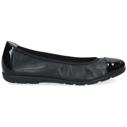 Black Comb Casual Closed Ballerinas Ballerine Pelle Scarpe Donna Nero Eu 36, 9-22152-42-019 - Foto 2