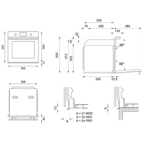 Forno a Gas da Incasso F605MODGKXS Capacità 76 L Multifunzione Ventilato Colore Acciaio Inossidabile - Foto 4