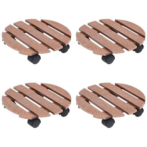 Carrelli Porta Piante 4 Pz Marroni 30x7,5 Cm Wpc - Foto 1