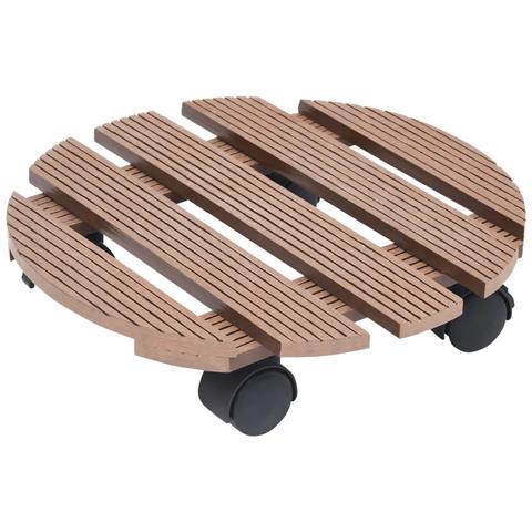 Carrelli Porta Piante 4 Pz Marroni 30x7,5 Cm Wpc - Foto 2