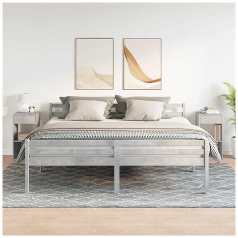 Comodini Con Cassetto 2 Pz Grigio Cemento 35x34x66,5 Cm - Foto 3