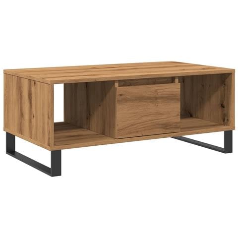 Tavolino Da Salotto Rovere Artigianale 90x50x36,5 Cm Truciolato - Foto 2