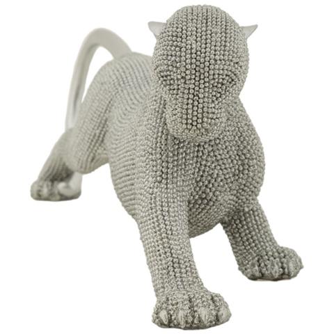 Scultura Gatti 5 - Argento - Poliresina - 32x9x11 Cm - Foto 2