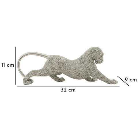 Scultura Gatti 5 - Argento - Poliresina - 32x9x11 Cm - Foto 7