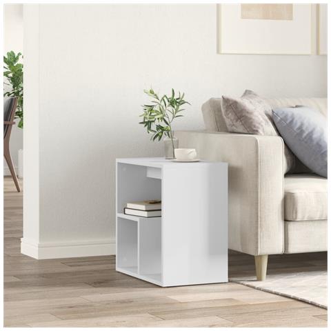 Tavolino Bianco 50x30x50 Cm In Legno Multistrato - Foto 2