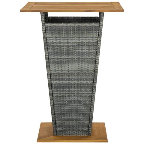 Lusso Casadino -  Tavolino Da Tè Grigio 80x80x110 Cm Polyrattan E Massello Acacia - Foto 1