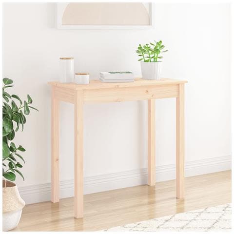 Tavolo Consolle 80x40x75 Cm In Legno Massello Di Pino - Foto 8