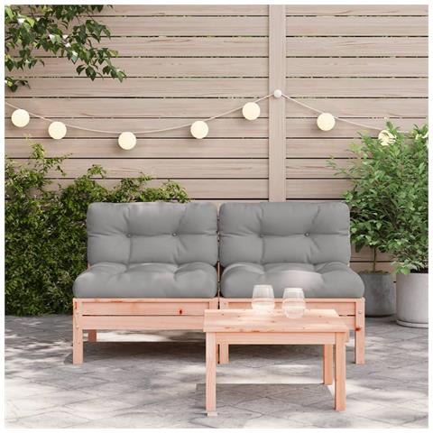 Lusso Casadino - Divani Giardino Senza Braccioli Con Cuscini 2 Pz Legno Douglas - Foto 2