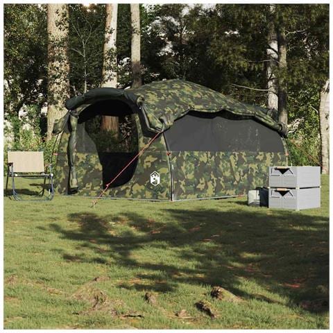 Tenda Familiare a Tunnel per 6 Persone Mimetica Impermeabile - Foto 2