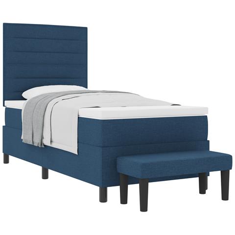 Letto con rete a molle e materasso blu 90x190 cm - Foto 1