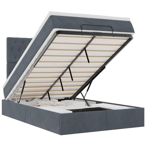 Struttura Letto Pouf con Materassi 120x200 cm Velluto - Foto 1