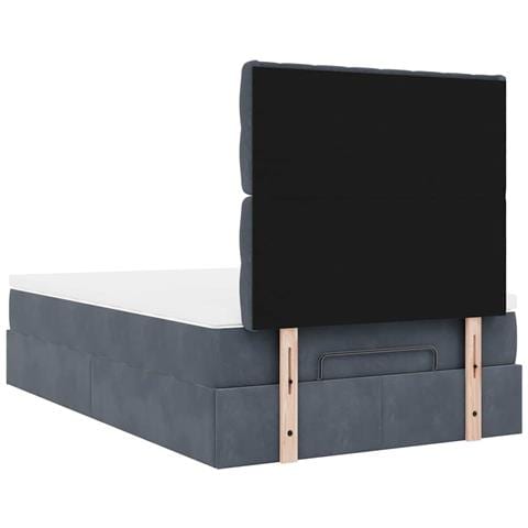 Struttura Letto Pouf con Materassi 120x200 cm Velluto - Foto 9