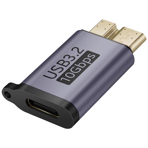Adattatore Usb-c Femmina Verso Micro-b 3.2 Superspeed Maschio 10gbps, Grigio - Foto 1