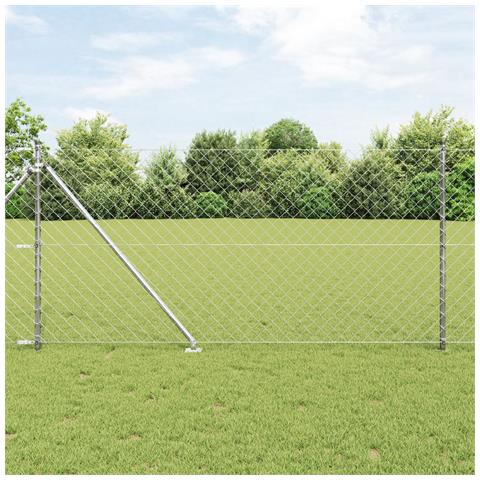 Recinzione in rete metallica Set di 2 Acciaio galvanizzato 25 x 1 m - Foto 2