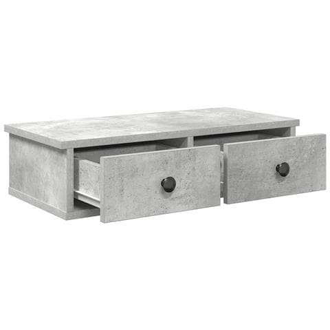 Scaffale a Parete con Cassetti Grigio 60x25x15 cm in Truciolato - Foto 2