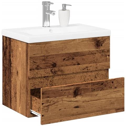 Mobile con Lavabo Integrato Legno Antico - Foto 2