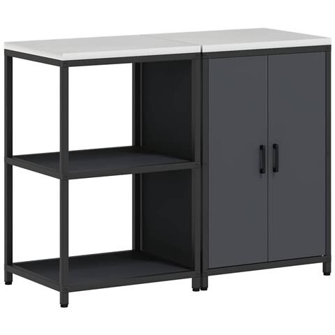 Set di Stoccaggio per Cucina 2 pcs Antracite 120 x 50 x 92 cm - Foto 1