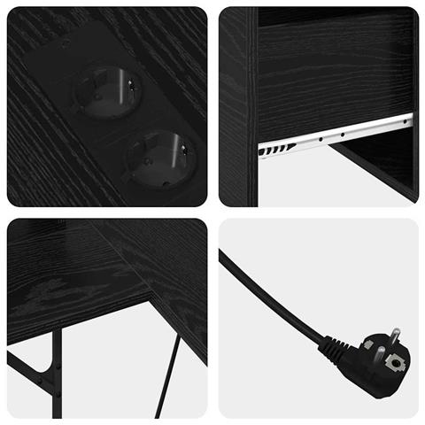 Scrivania Rovere nero 182 x 101 x 87.5 cm Legno multistrato - Foto 9