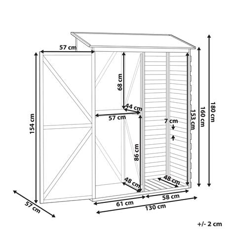 Capanno Per Gli Attrezzi Cengio 130 Cm 57 Cm Grigio - Foto 7