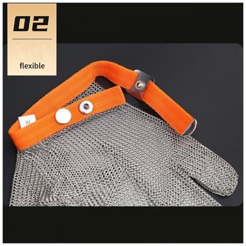 Guanti Resistenti Al Taglio Con Cinturino In Nylon - Maglia In Acciaio Inossidabile 316l Per La Lavorazione Degli Alimenti, Taglio Dei Metalli - Foto 2