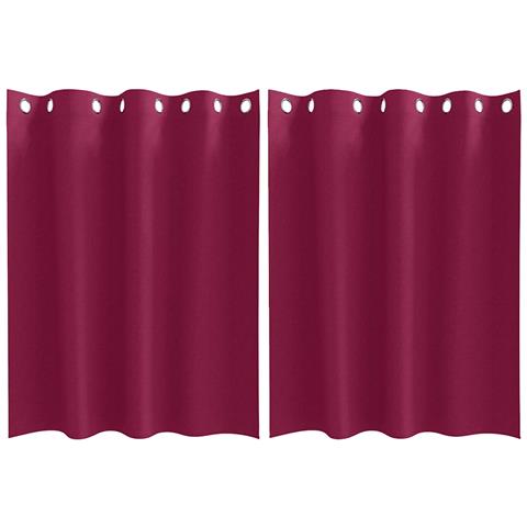 Tende con tende 2 pcs Rosso Vino 140x140cm Poliestere - Foto 1