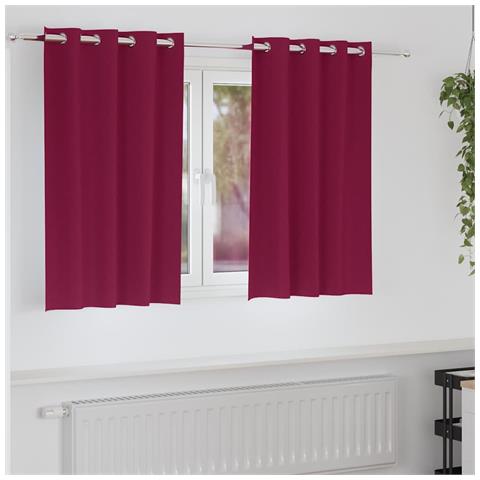 Tende con tende 2 pcs Rosso Vino 140x140cm Poliestere - Foto 2