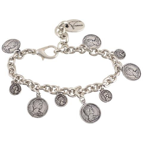 Braccialetto Semplice Con Catena E Moneta In Argento - Foto 1