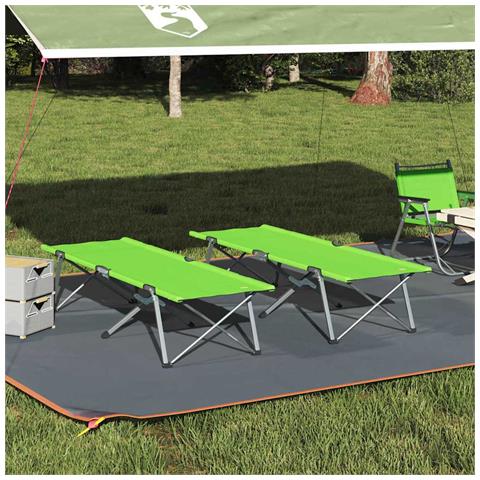 Letto da campeggio pieghevole 2 pcs Verde scuro - Foto 2