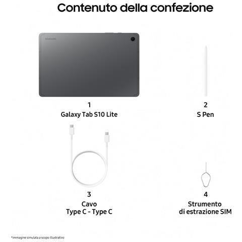 Tablet Galaxy Tab S10 Lite 10.9" 6GB 128GB Wi-Fi 6 S Pen Grigio - Europa - Foto 8