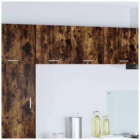 Armadio pensile Riga Rovere Affumicato e Bianco 40 x 31 x 40 cm - Foto 2