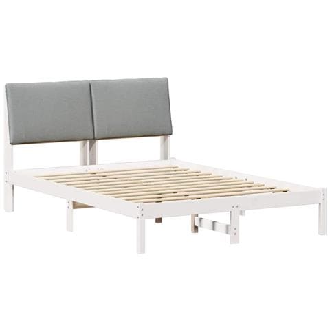 Struttura del Letto Bianco e grigio chiaro 150 x 200 cm - Foto 1