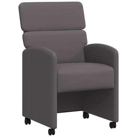 Sedie da Pranzo con Ruote 2 pcs Grigio 58 x 65 x 98 cm - Foto 1