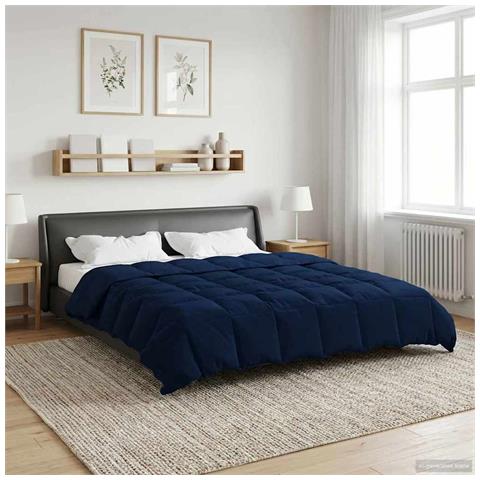 Duvet Invernale Trapuntato Blu Scuro 200 x 240 cm Microfibra - Foto 2