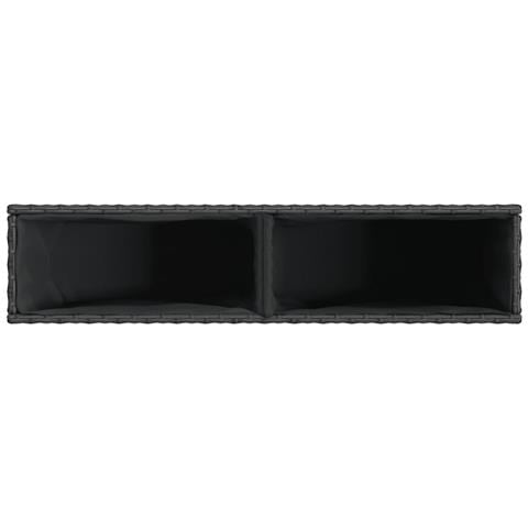 Fioriere da Giardino con 2 Vasi Nere 90x20x40 cm in Polyrattan - Foto 9